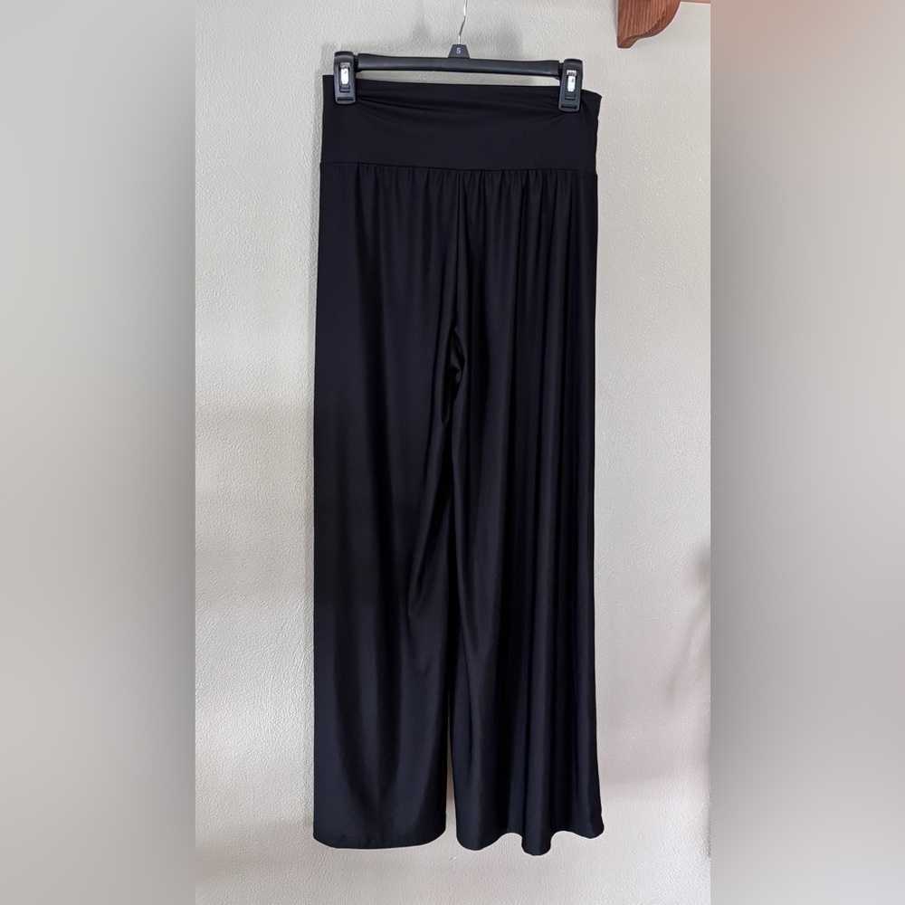 Beyond This Plane Wide Leg Pants Medium Black